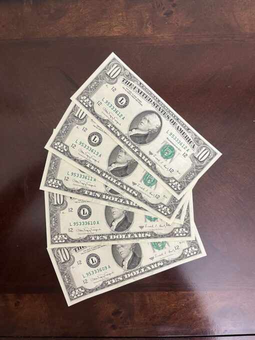 billetes de 10 dolares falsos